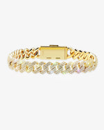 Moissanite Cuban Link Bracelet 14K Gold (ALL SIZES) - Yellow Gold 10MM