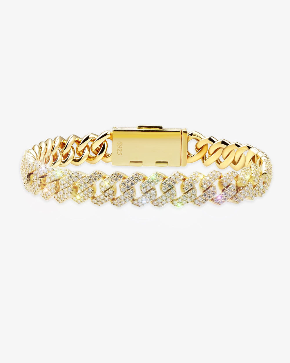 10MM Moissanite Cuban Link Chain/Bracelet Bundle 14K Gold