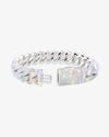 Moissanite Cuban Link Bracelet 14K Gold (ALL SIZES) - White Gold 15MM