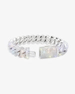 Moissanite Cuban Link Bracelet 14K Gold (ALL SIZES) - White Gold 15MM