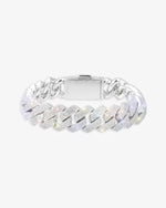 Moissanite Cuban Link Bracelet 14K Gold (ALL SIZES) - White Gold 15MM
