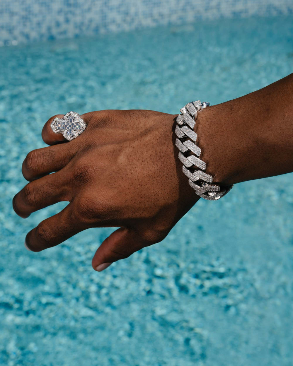 Moissanite Cuban Link Bracelet 14K Gold (ALL SIZES) - White Gold 20MM