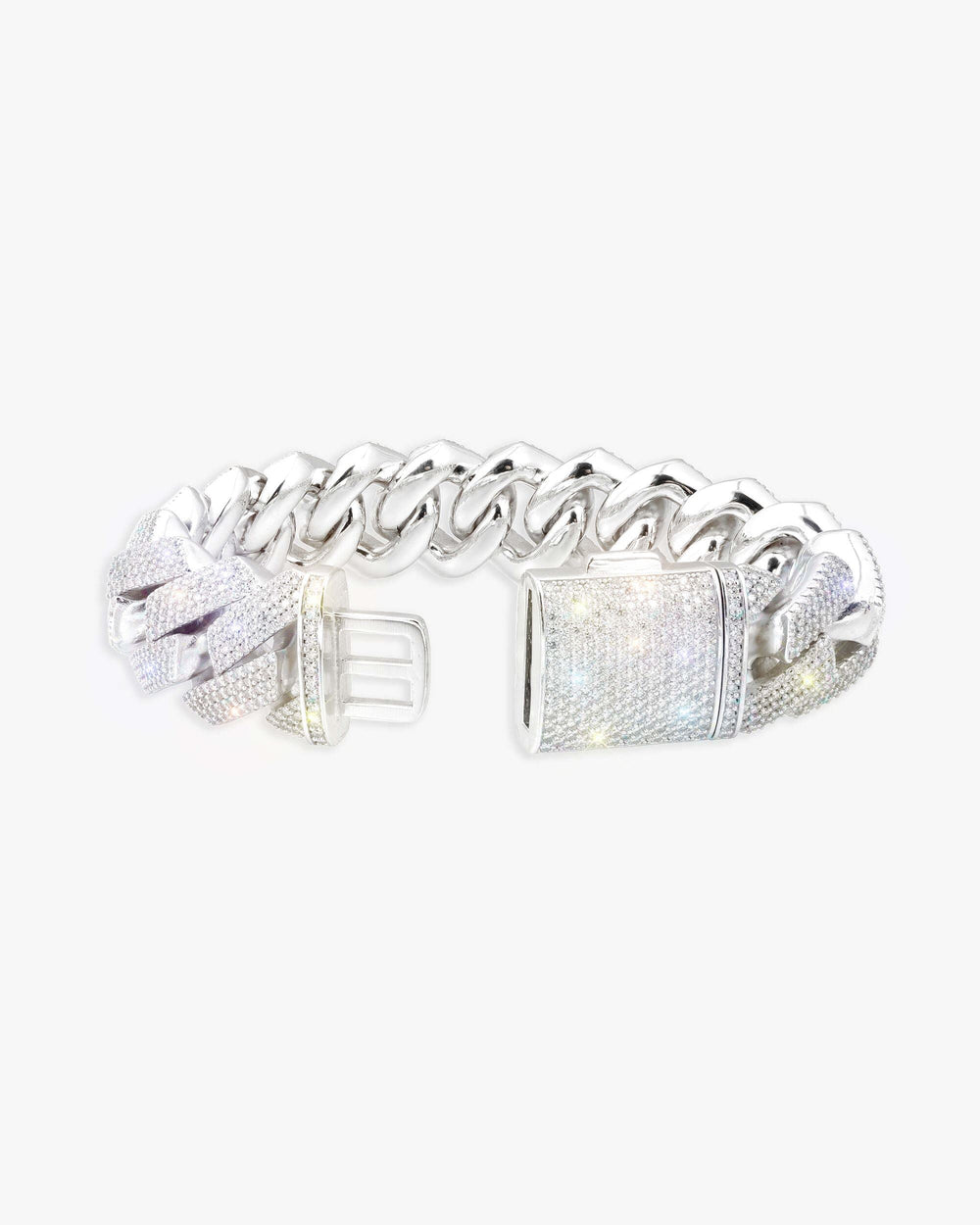 s925 moissanite cuban bracelet 14k gold all sizes new px 20mm white new clasp shine