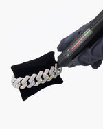 Moissanite Cuban Link Bracelet 14K Gold (ALL SIZES) - White Gold 20MM