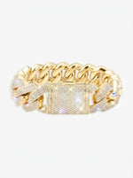 Moissanite Cuban Link Bracelet 14K Gold (ALL SIZES) - Yellow Gold 20MM