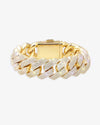 Moissanite Cuban Link Bracelet 14K Gold (ALL SIZES) - Yellow Gold 20MM