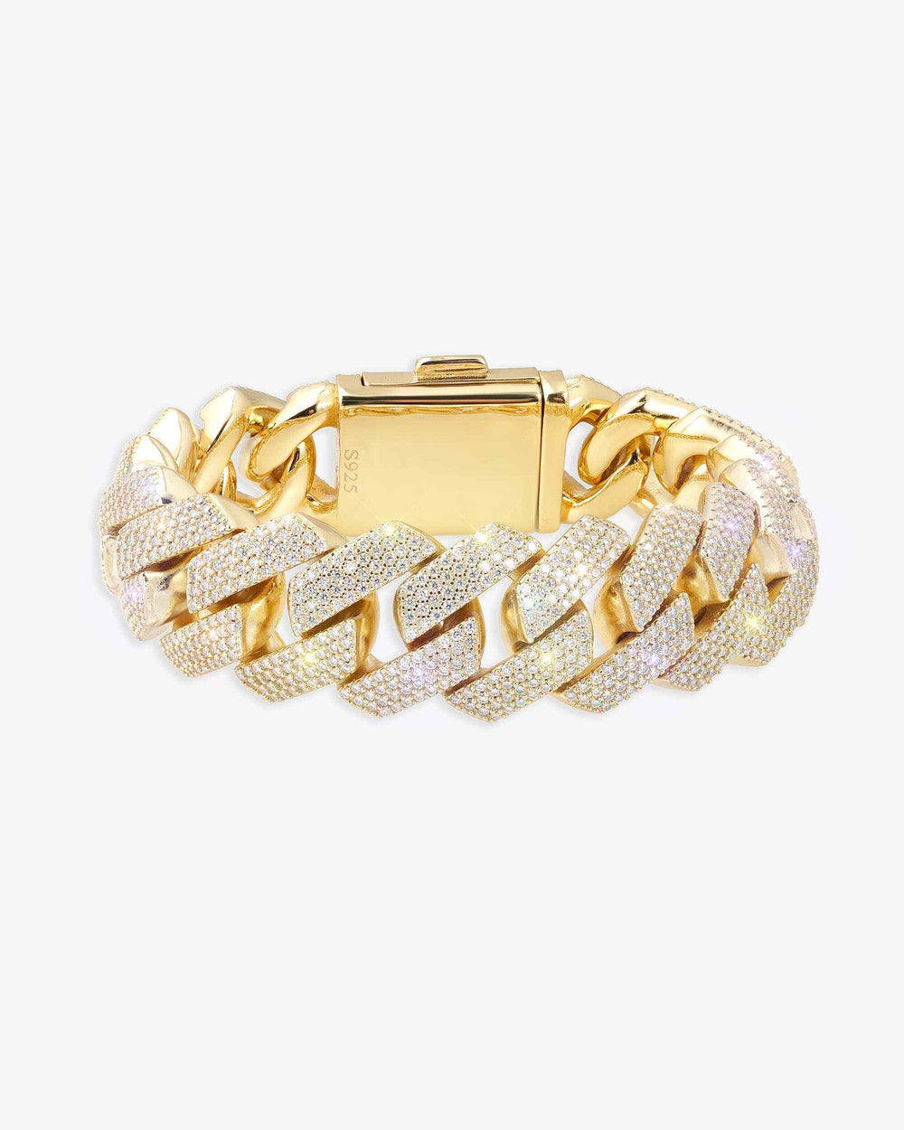 Moissanite Cuban Link Bracelet 14K Gold (ALL SIZES) - Yellow Gold 20MM