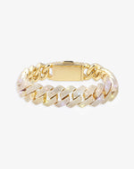Moissanite Cuban Link Bracelet 14K Gold (ALL SIZES) - Yellow Gold 15MM