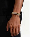 Moissanite Cuban Link Bracelet 14K Gold (ALL SIZES) - Yellow Gold 15MM