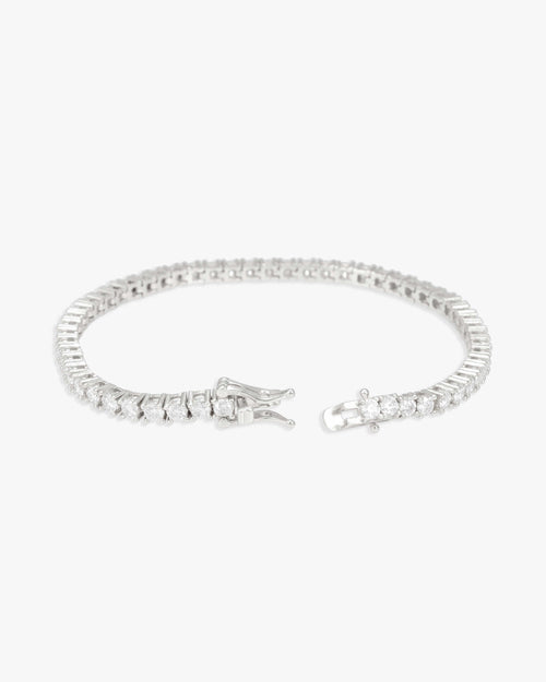 s925 moissanite tennis bracelet 14k gold 3mm white lock