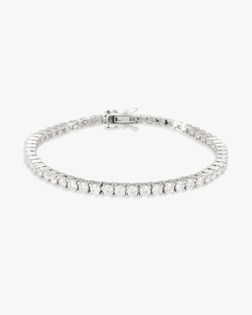 s925 moissanite tennis bracelet 14k gold 3mm white main