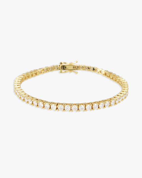 s925 moissanite tennis bracelet 14k gold 3mm yellow main