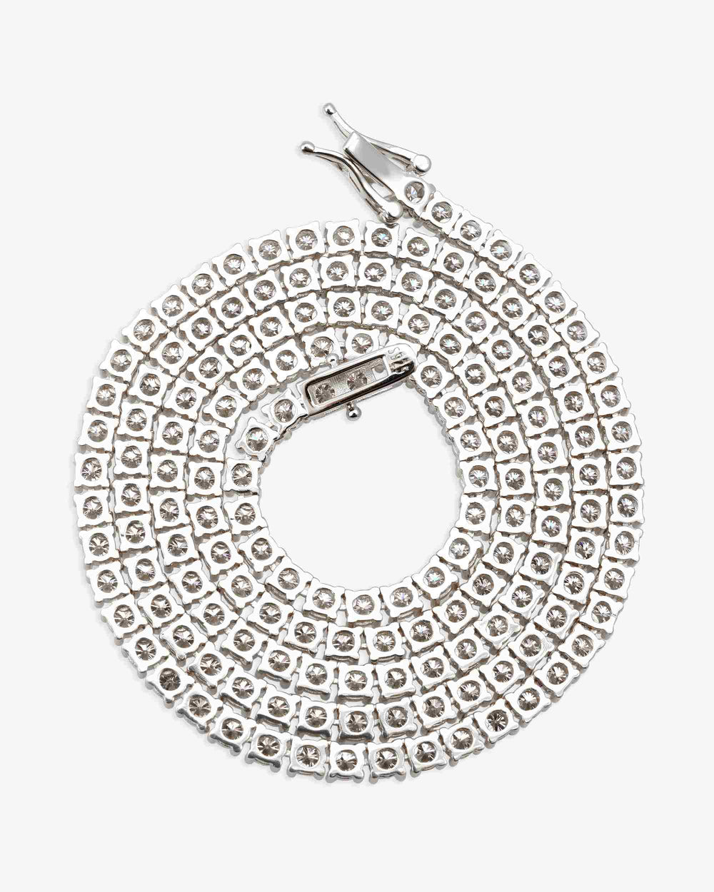 S925 Silver Moissanite Tennis Chain 14K Gold (ALL SIZES) - White Gold 3MM