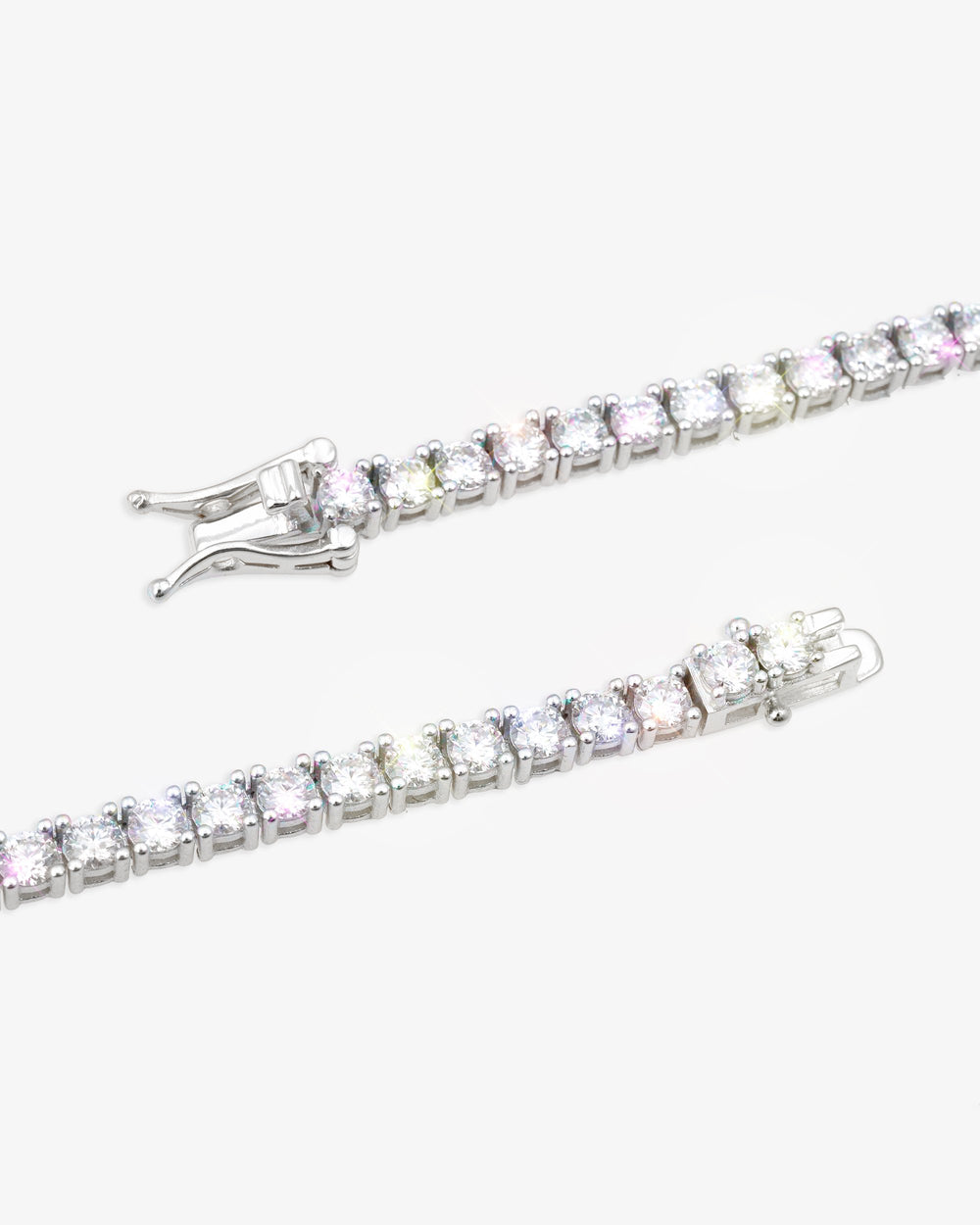 S925 Silver Moissanite Tennis Chain 14K Gold (ALL SIZES) - White Gold 3MM