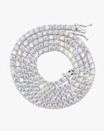 S925 Silver Moissanite Tennis Chain 14K Gold (ALL SIZES) - White Gold 3MM