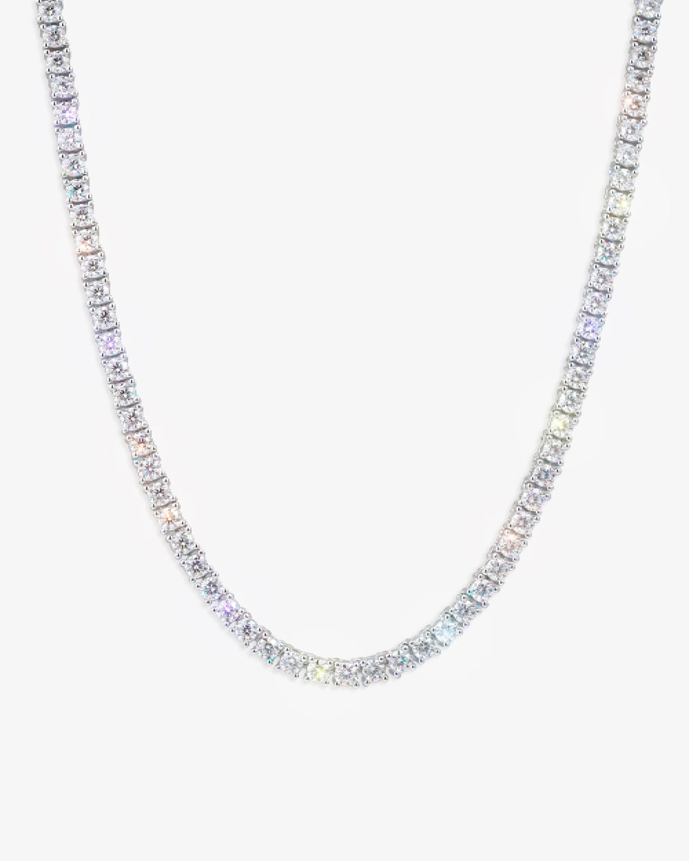 S925 Silver Moissanite Tennis Chain 14K Gold (ALL SIZES) - White Gold 3MM