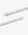 S925 Silver Moissanite Tennis Chain 14K Gold (ALL SIZES) - White Gold 5MM