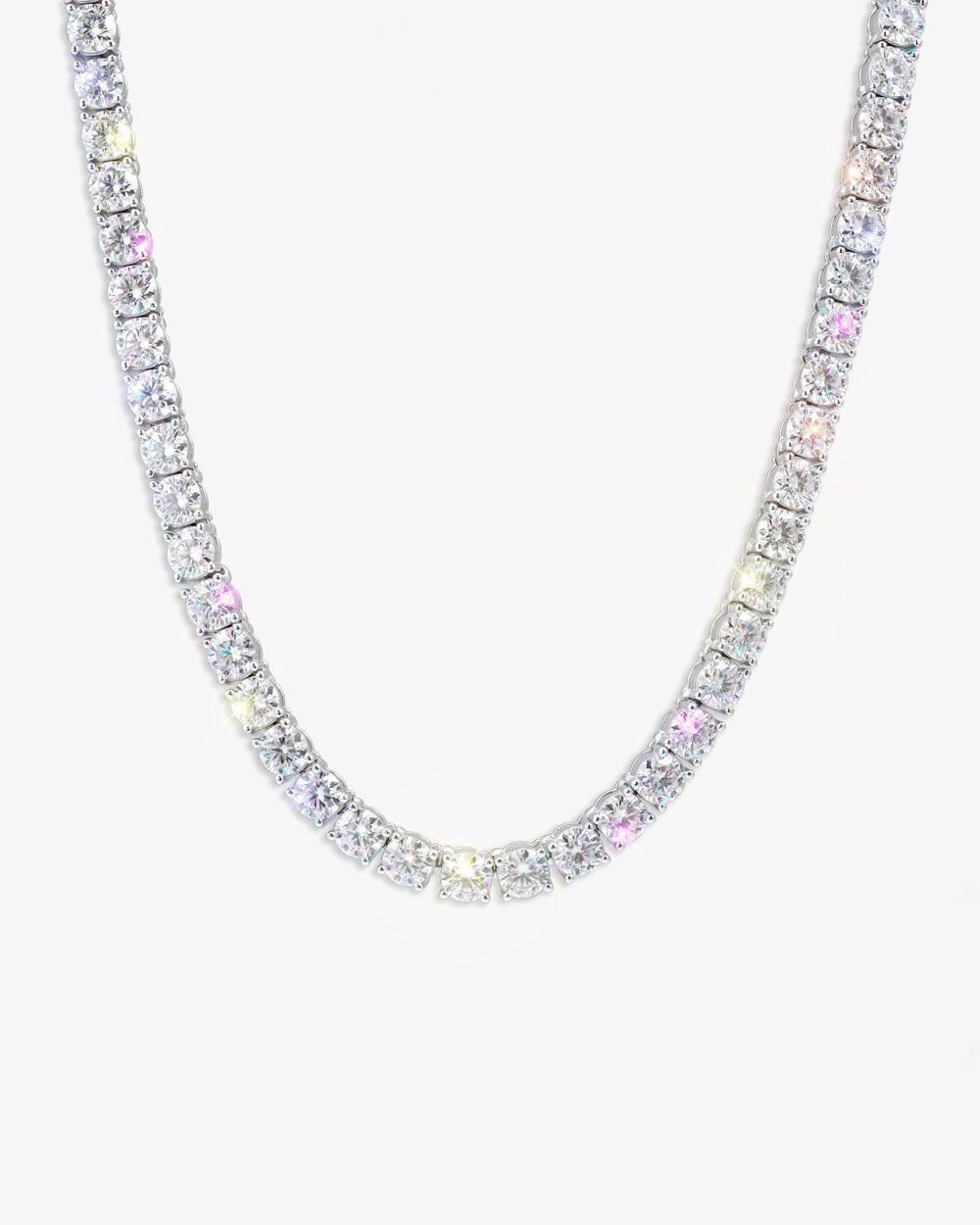 S925 Silver Moissanite Tennis Chain 14K Gold (ALL SIZES) - White Gold 5MM