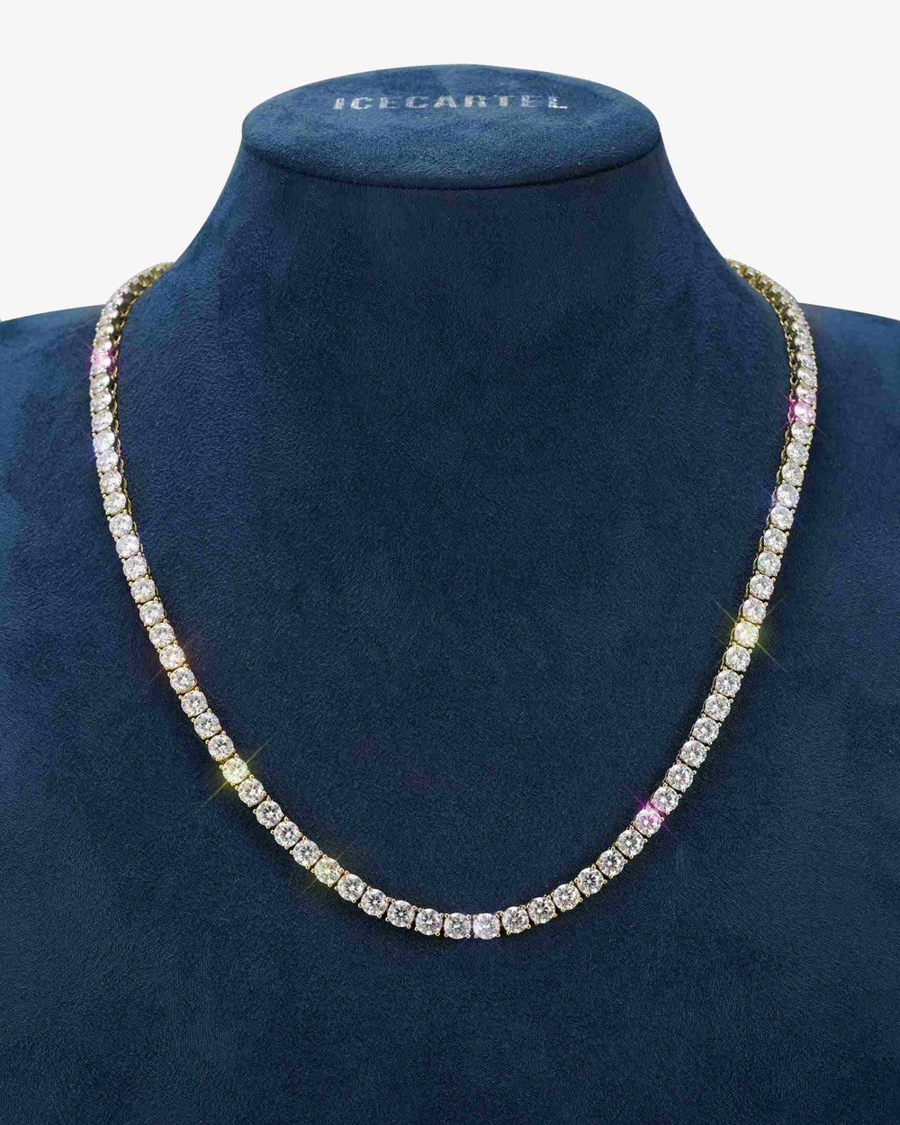 s925 moissanite tennis chain 14k gold px icecartel 5mm yellow display new