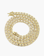 S925 Silver Moissanite Tennis Chain 14K Gold (ALL SIZES) - Yellow Gold 5MM