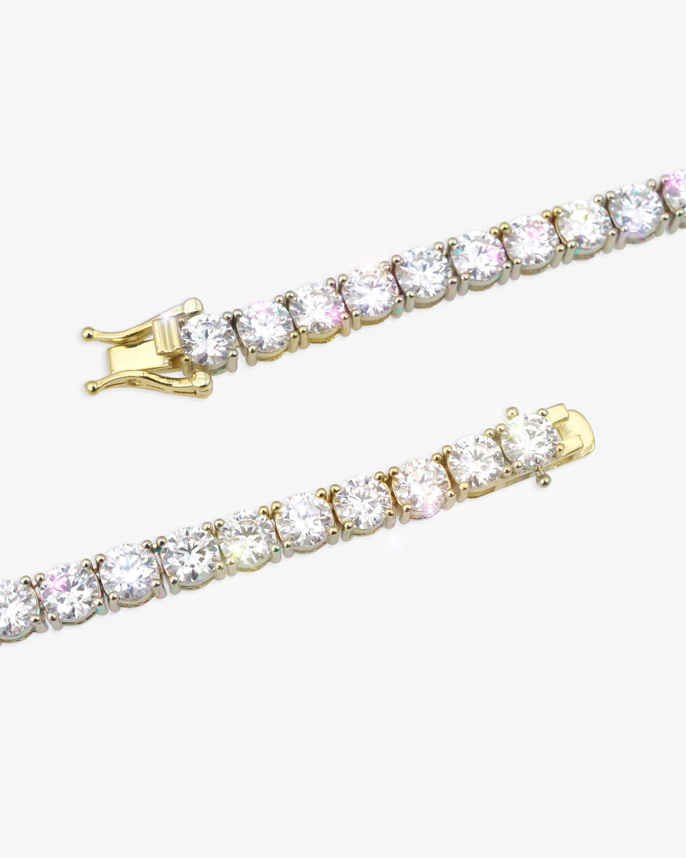 S925 Silver Moissanite Tennis Chain 14K Gold (ALL SIZES) - Yellow Gold 5MM
