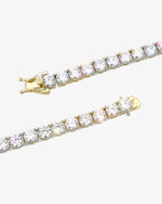 S925 Silver Moissanite Tennis Chain 14K Gold (ALL SIZES) - Yellow Gold 5MM