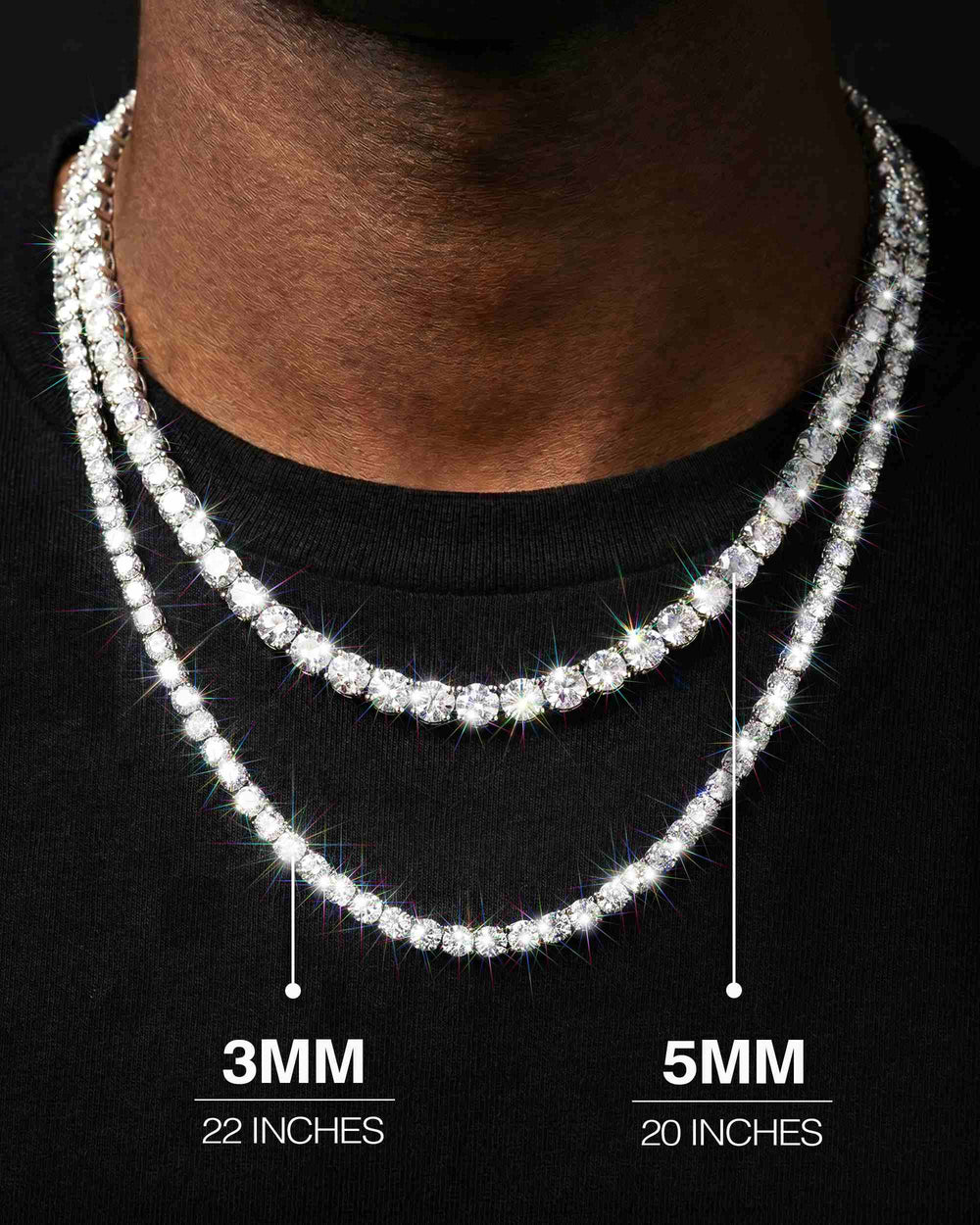 s925 moissanite tennis chain 14k gold px icecartel new sizes 1