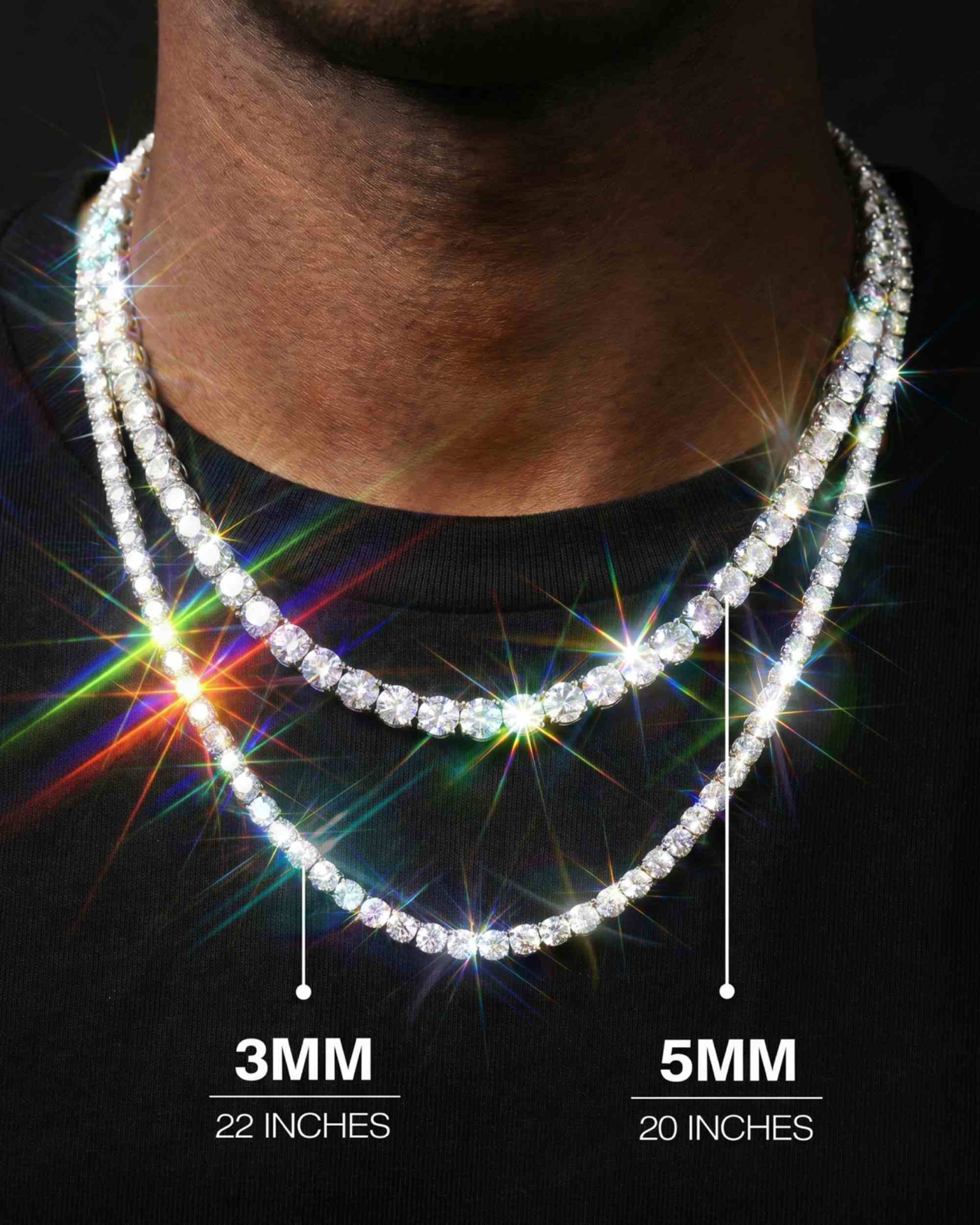s925 moissanite tennis chain 14k gold px icecartel new sizes