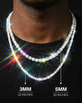 S925 Silver Moissanite Tennis Chain 14K Gold (ALL SIZES)