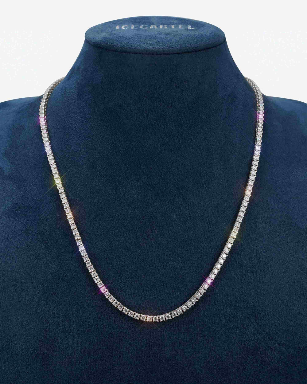 S925 Silver Moissanite Tennis Chain 14K Gold (ALL SIZES) - White Gold 3MM