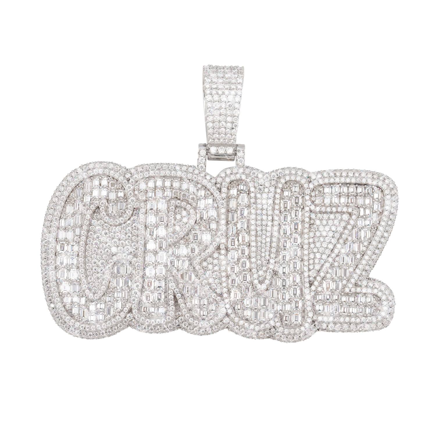 santa cruz custom moissanite name pendant 14k gold icecartel main