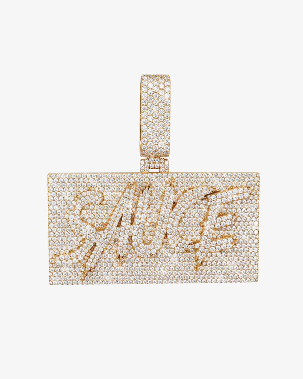 sauce custom name moissanite pendant 14k gold ICECARTEL F6