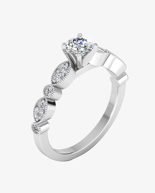scalloped design moissanite engagement ring icecartel angle
