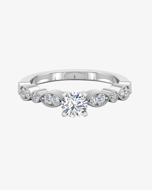 scalloped design moissanite engagement ring icecartel horizontal
