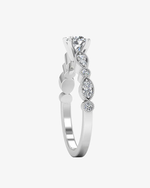 scalloped design moissanite engagement ring icecartel side