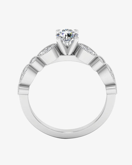 scalloped design moissanite engagement ring icecartel