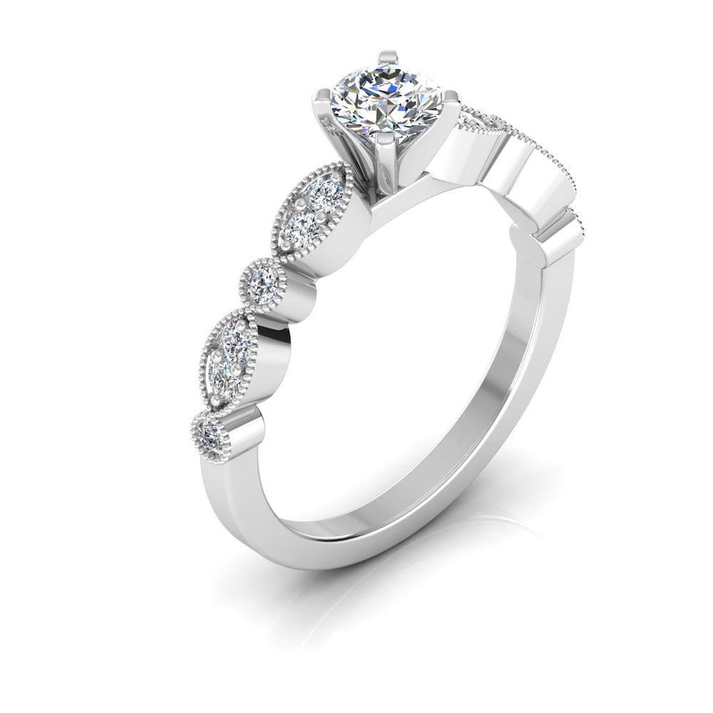 Scalloped Design Moissanite Engagement Ring second