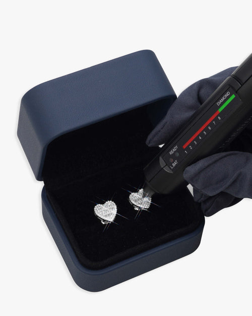 semi marquise moissanite heart earrings 14k gold icecartel box