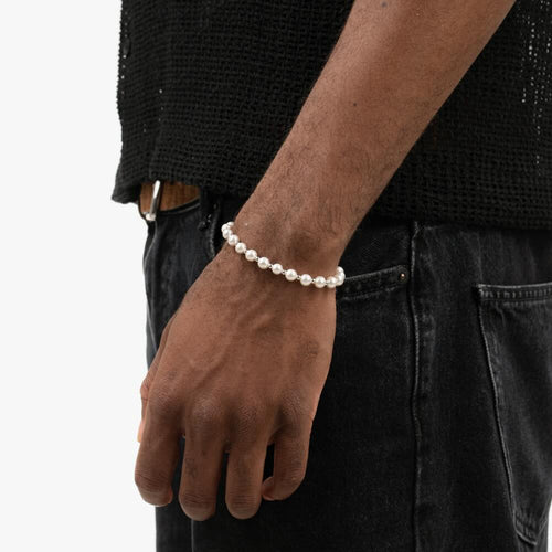 semi metallic bead pearl bracelet model