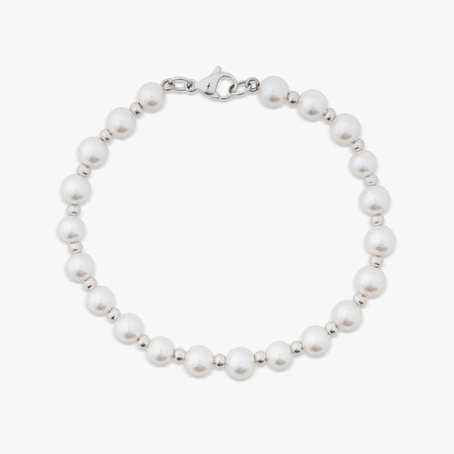 semi metallic bead pearl bracelet