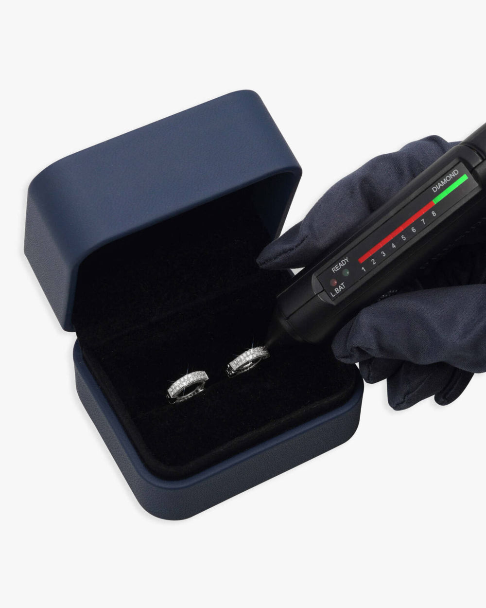 side halo moissanite earrings 14k gold icecartel box