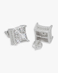 side halo square moissanite earrings 14k gold icecartel com