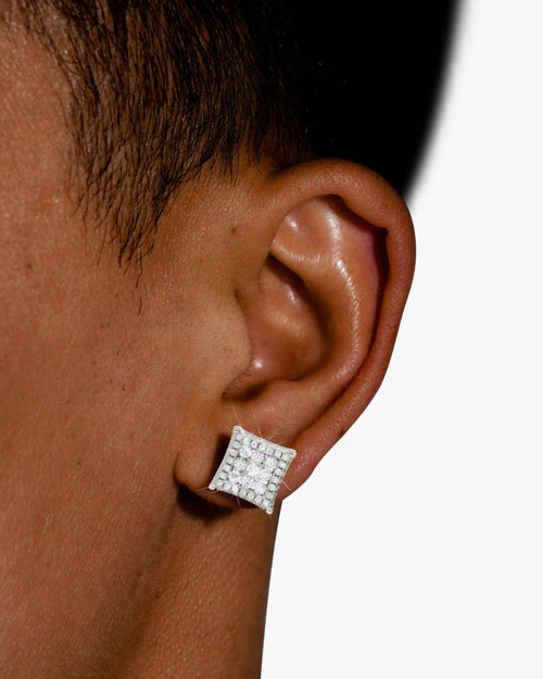 side halo square moissanite earrings 14k gold icecartel model