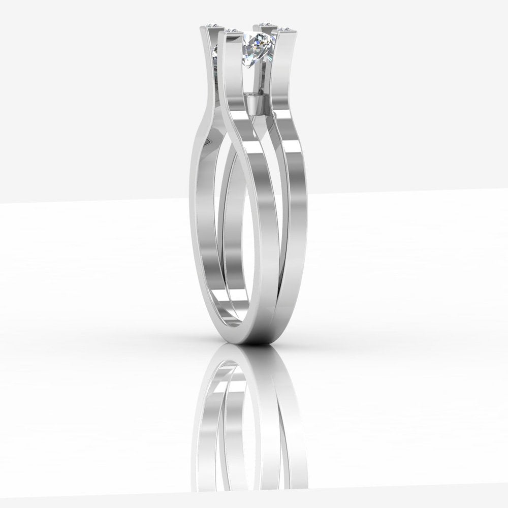 Simplistic Split Shank Moissanite Engagement Ring edge