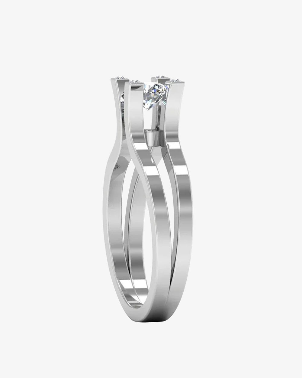 simplistic split shank moissanite engagement ring icecartel side