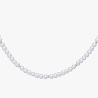 single metallic bead pearl necklace
