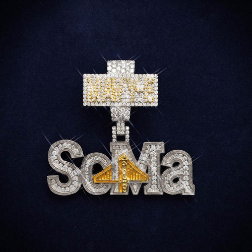 soma custom moissanite name pendant 14k gold icecartel main
