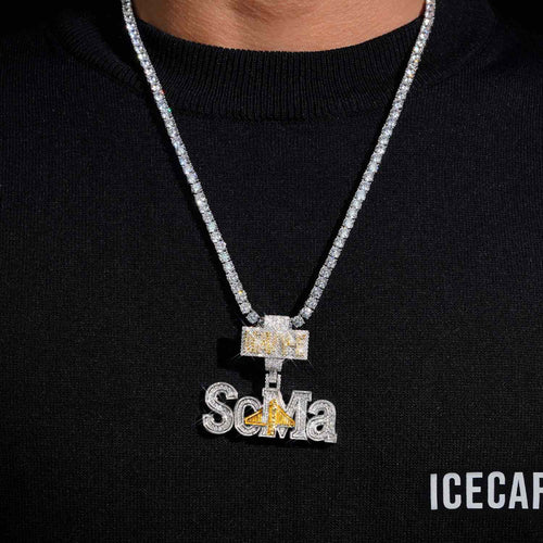 soma custom moissanite name pendant 14k gold icecartel model