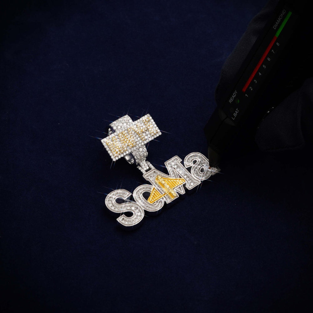 soma custom moissanite name pendant 14k gold icecartel test