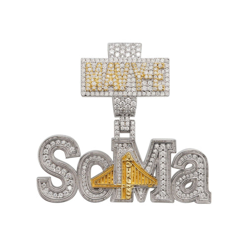 soma custom moissanite name pendant 14k gold icecartel white